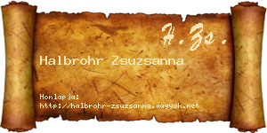 Halbrohr Zsuzsanna névjegykártya